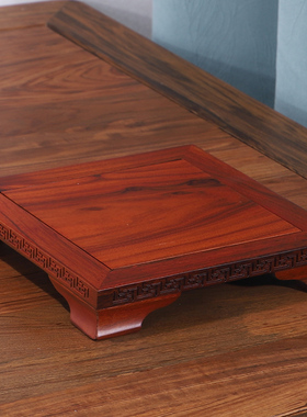 红木雕刻工艺品佛像摆件酸枝底座木质长方形花瓶奇石头底座实木托