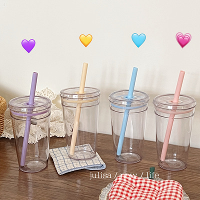 平替大容量随手咖啡杯吸管杯子