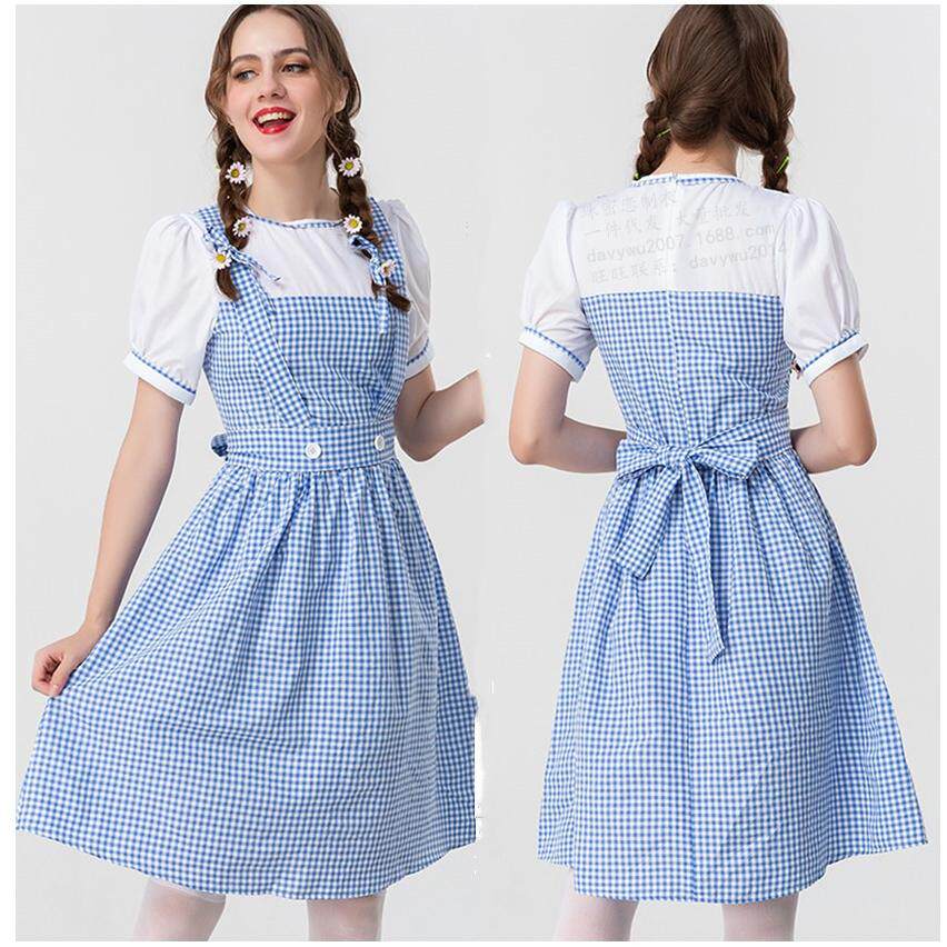 桃乐西连衣裙万圣节田园风服装春季拍摄写真服装连衣裙表演服