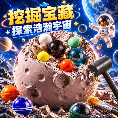 八大行星挖掘玩具挖宝石考古礼物