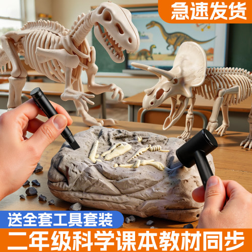恐龙化石考古挖掘手工拼装骨架蛋