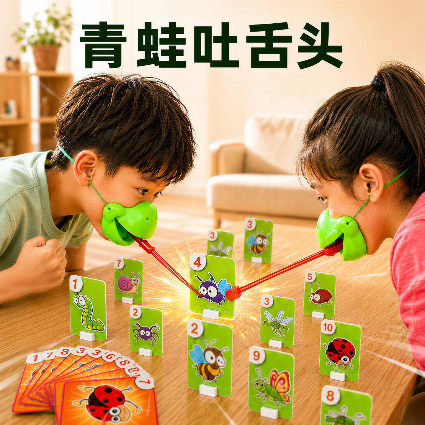 亲子对战蜥蜴贪吃变色龙游戏道具图片