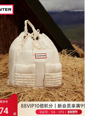 HUNTER秋冬防泼水户外露营徒步褶皱泡芙双肩包休闲包女包旅行包