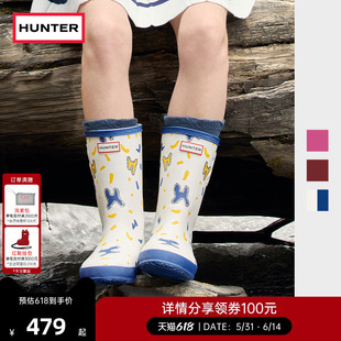 HUNTER小童靴户外露营涉水鞋男童女童独角兽印花短筒雨靴宝宝水鞋
