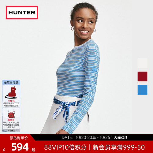 HUNTER女士LOGO圆领长袖T恤