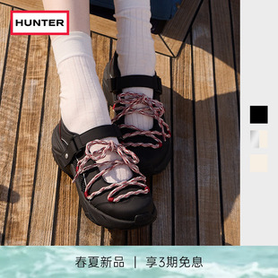 HUNTER2026春夏新款 户外厚底增高时尚 撞色女鞋 女士芭蕾绑带休闲鞋