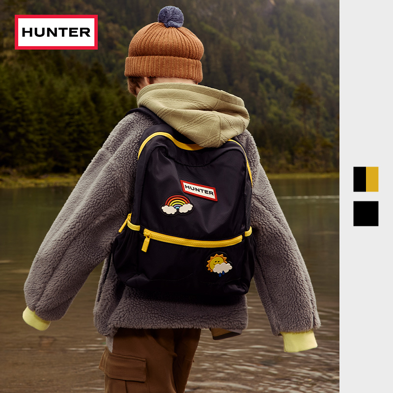 HUNTER儿童尼龙徽章背包双肩背包书包户外轻便减负休闲包