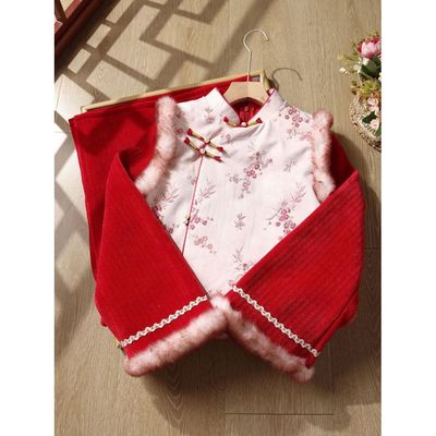 红色旗袍2025超火冬装新款两件套巨好看的新中式平时可穿订婚套装