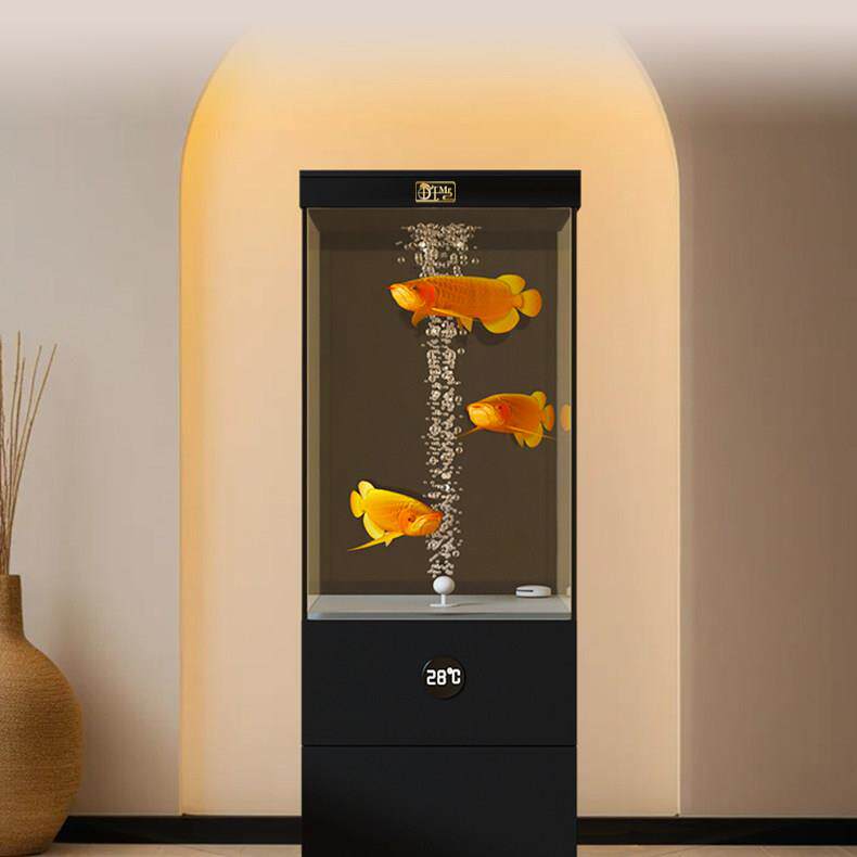 鱼缸客厅家用小型静音玻璃鱼缸底滤立式靠墙免换水族箱干湿分离