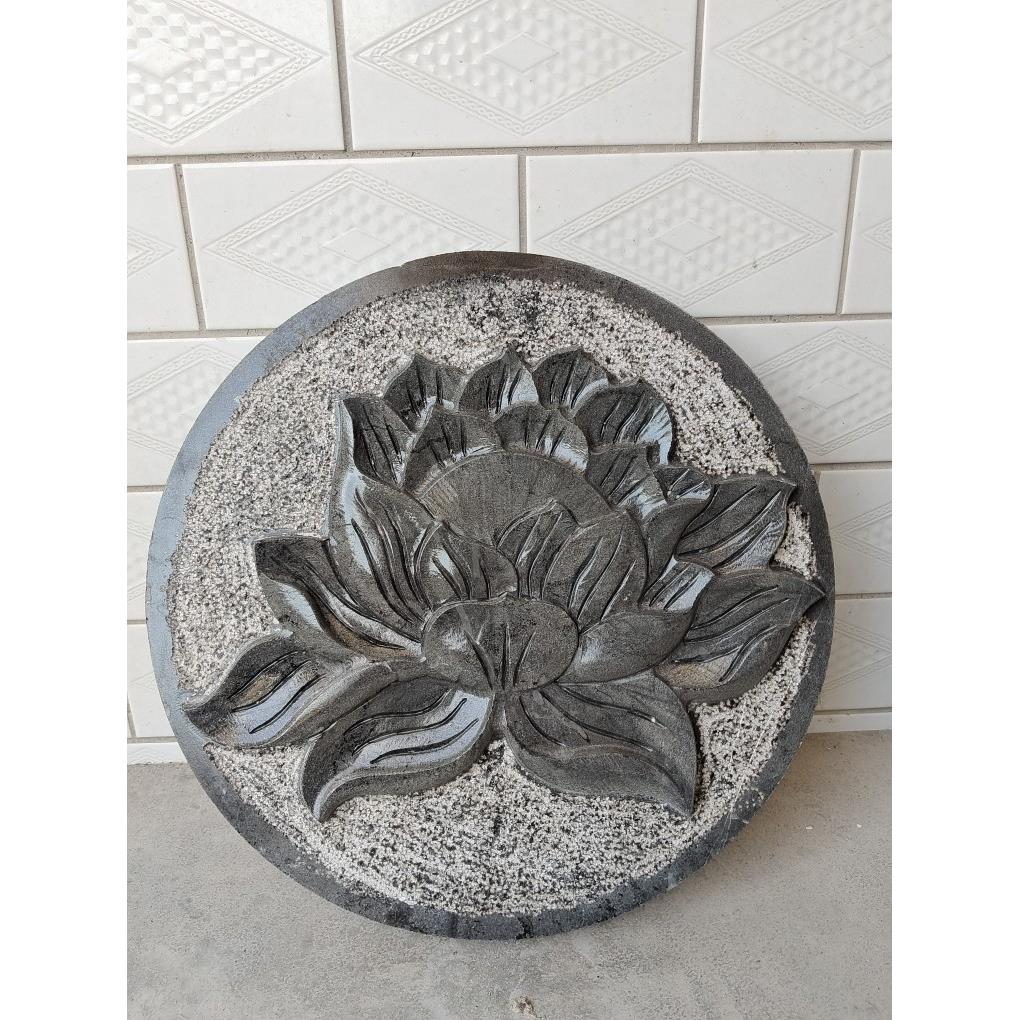 石雕踏步石青石晚霞红荷花汀步石花园庭院户外铺路铜钱草坪铺路石