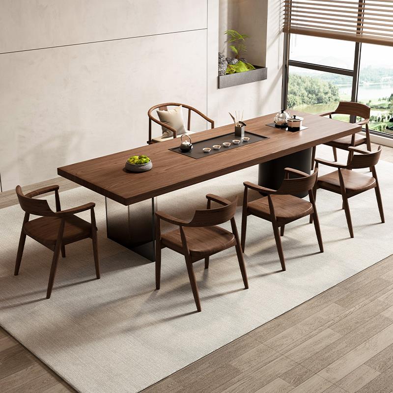 新中式实木茶台茶桌2025新款高端大板原木办公室接待泡茶桌椅组合