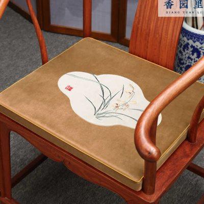 新中式红木椅子坐垫实木茶椅圈椅太师椅座垫沙发垫凳子座椅垫定做