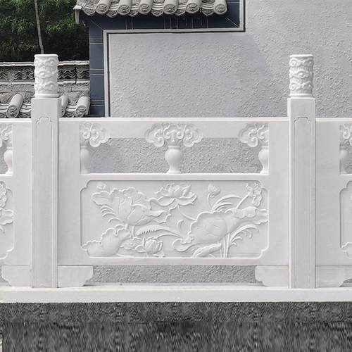 石雕栏板汉白玉栏杆大理石护栏青石围栏石材花岗岩石拱桥寺庙旗台
