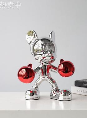 卡通潮玩米奇酒柜书房摆件树脂工艺轻奢客厅玄关装饰公仔经典饰品