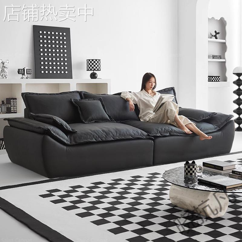 xkf4沙发客厅现代简约轻奢小户型直排奶油风帆船三人位布艺沙发家