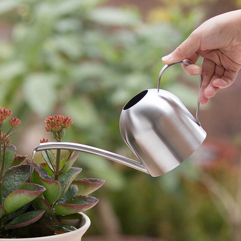 促销不锈钢长嘴浇水壶家用金属复古洒水壶金色古铜园艺浇花壶 砂