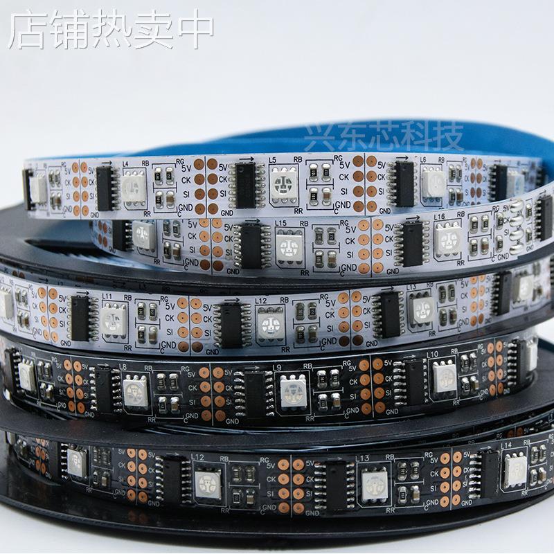 ws2801夜景装饰LED灯带跑马变幻32灯5VRGB全彩户外防水可定制软灯