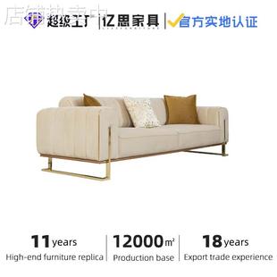 佛山家具厂定制轻奢风格香槟金色布艺沙发豪华客厅沙发套装