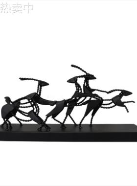 欧式创意简约金属动物装饰品办公室客厅卧室餐厅玄关茶几桌面摆件