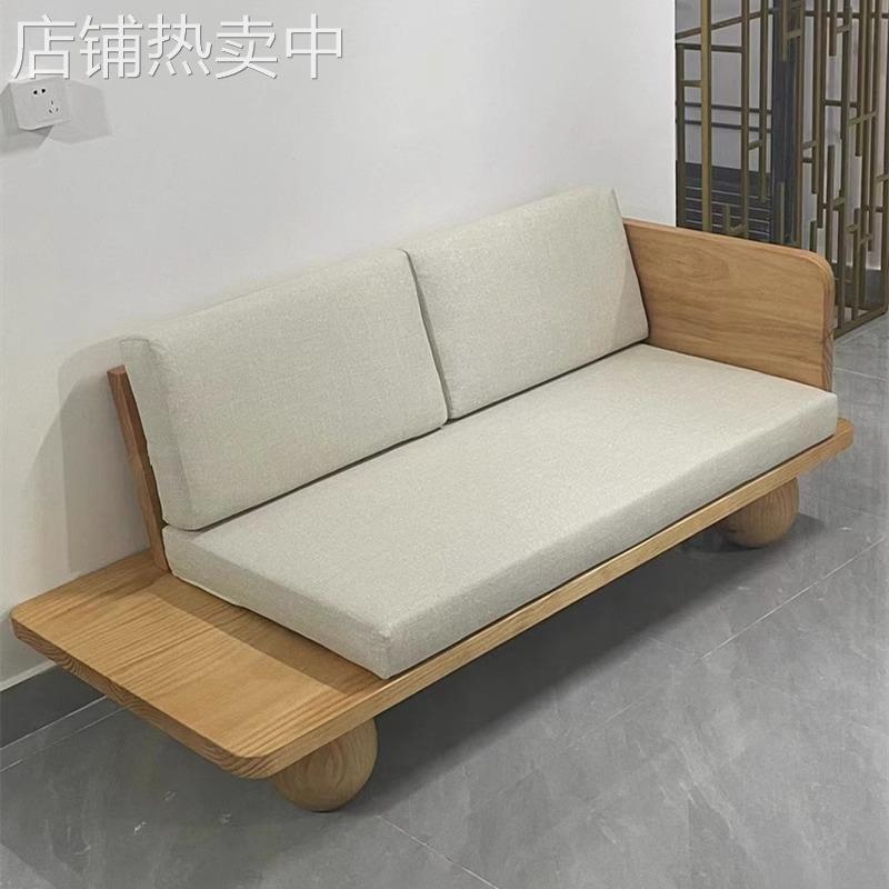 日式实木沙发白蜡木实木沙发小户型客厅沙发实木民宿三人位沙发
