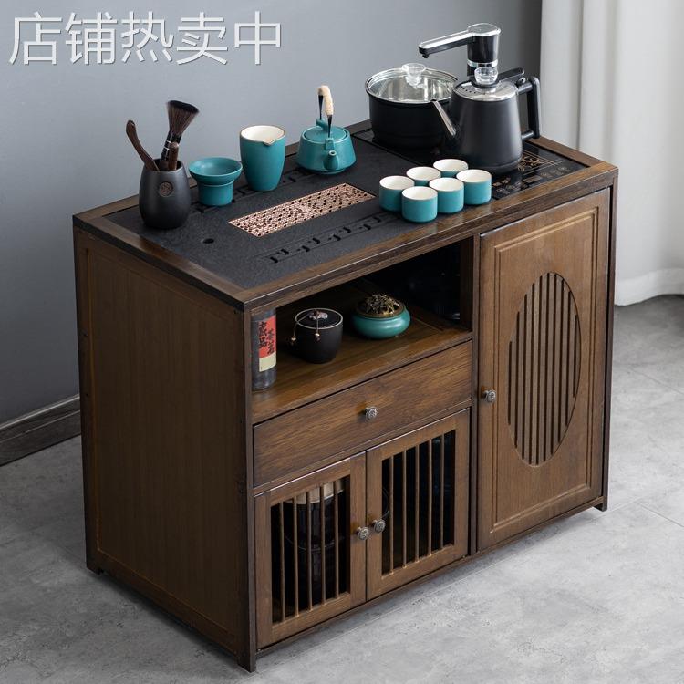 移动茶台小茶桌家用中式茶水柜茶车带轮茶几功夫茶具套装烧水一体