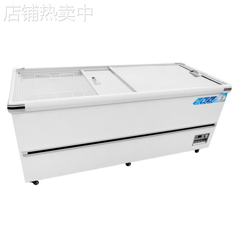 恩典冰柜商用大容量冷柜冷藏展示柜冷藏冷冻两用透明玻璃卧式岛柜
