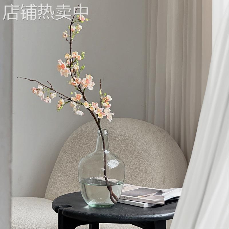 源头海棠花家居装饰绢布假花摆设新中式风格单支轻奢花艺