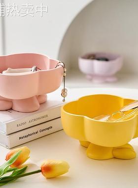 简约设计花花收纳篮入户玄关钥匙收纳摆件鞋柜客厅家居装饰品托盘