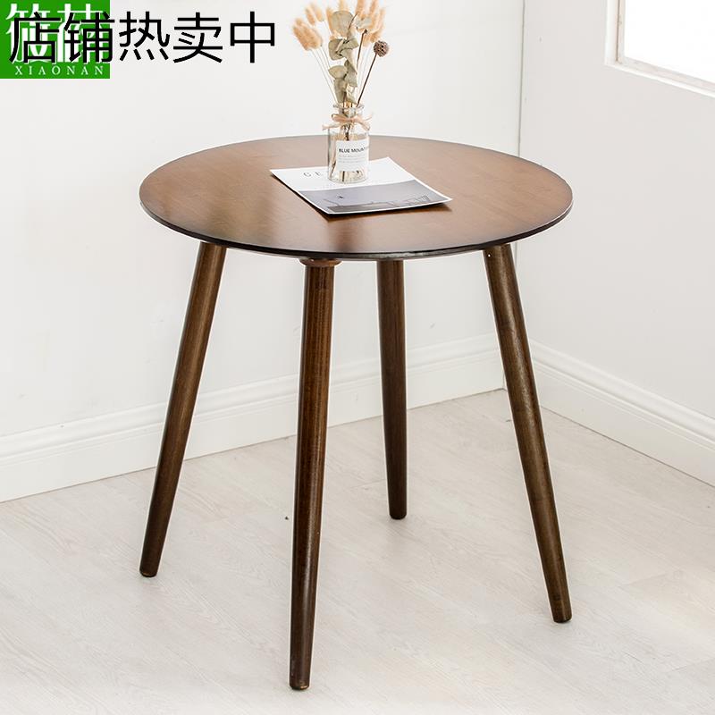 楠竹客厅沙发边几简约圆形茶几正方形家用餐桌深色实木四方圆桌子