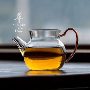高端加厚耐高温泡茶杯中式 寻心高档玻璃公道杯套装 茶滤公杯分茶器