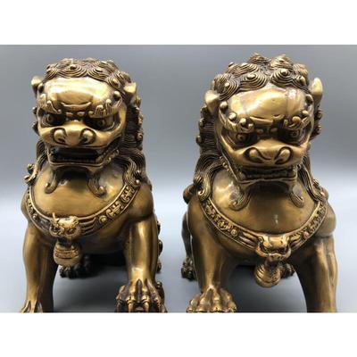 纯铜狮子摆件家居办公室摆设大宫门狮北京狮吉祥貔貅一对工艺礼品