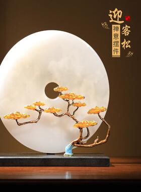 新的中国风欢迎松木饰品优雅的玉石安全扣办公室桌面客厅入口乔迁