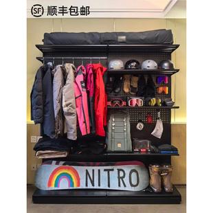 洞洞板装备墙徒步户外展示架落地爬山滑雪登山露营收纳置物架