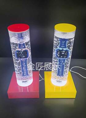 手表防水展示架带LED白灯泡水演示道具手机防水亚克力展示架定制