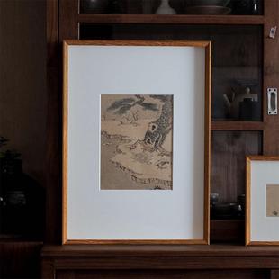 a4实木国画画框外框相框定制挂墙边框a3装裱海报拼图任意尺寸F1