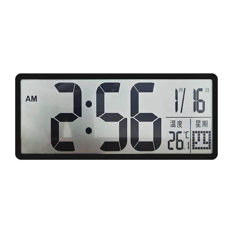 新款创意大屏幕电池数字时钟简约多功能客厅挂钟摆台式电视柜钟表