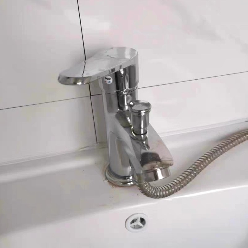 双用洗手盆浴室水龙头面盆洗脸盆洗头台盆花洒冷热水全铜黄铜两用