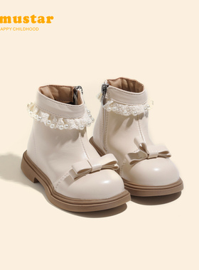 女宝公主靴2025年冬季新款加绒保暖棉鞋防滑软底冬鞋加厚女童棉靴