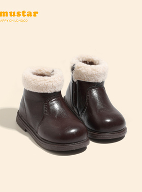 宝宝雪地靴冬季新款加绒保暖男宝冬鞋防滑软底棉靴加厚女宝棉鞋