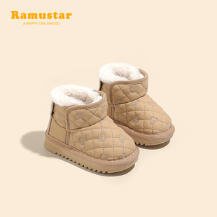子保暖女童棉靴加绒加厚婴儿棉鞋 冬季 女宝宝雪地靴1一3岁2小童鞋
