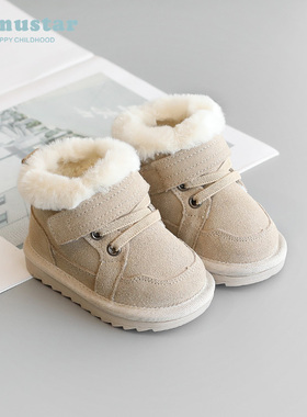 宝宝雪地靴一岁女小童棉鞋冬季加绒保暖冬鞋男儿童短靴婴儿雪地棉