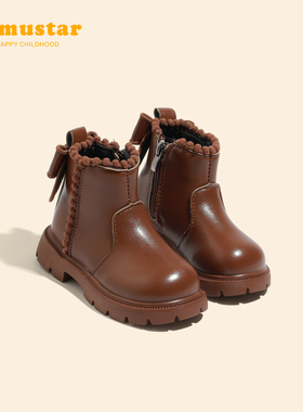女童马丁靴冬季新款加绒保暖儿童冬靴防滑软底棉靴加厚女宝雪地靴
