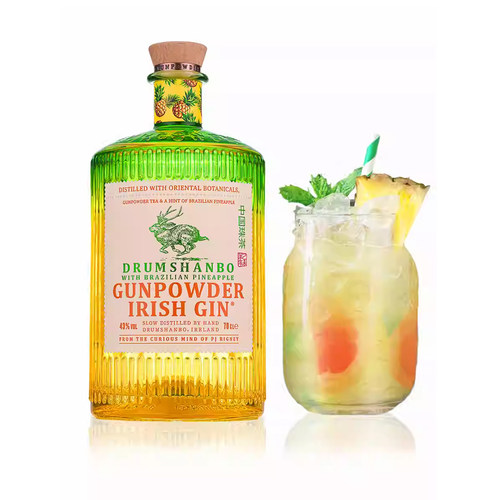 渐变瓶 爱尔兰DRUMSHANBO GUNPOWDER GIN鹿角兔火耀巴西菠萝金酒