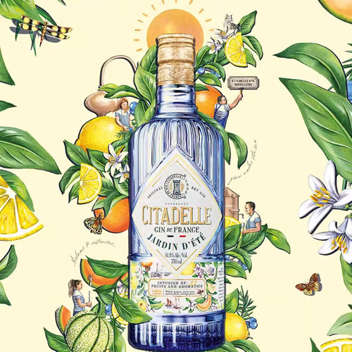 柑橘水果香 巍城夏日花园金酒 法国洋酒Citadelle Gin700ml41.5度