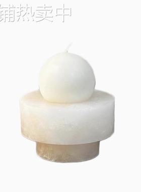 意式轻奢天然云石装饰几何烛台摆件样板房卧室床头装饰陈列家居