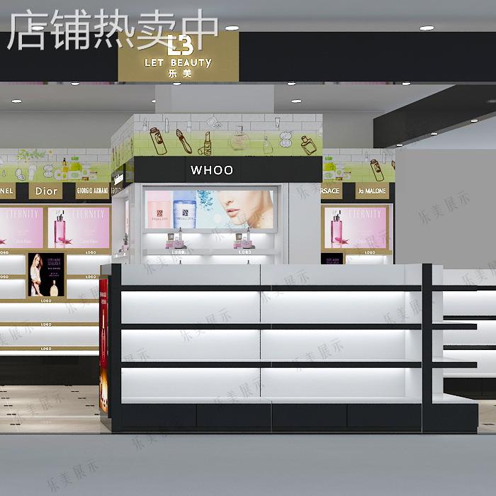 化妆品展示柜子 欧式化妆品展示柜端定制木质烤漆柜背柜