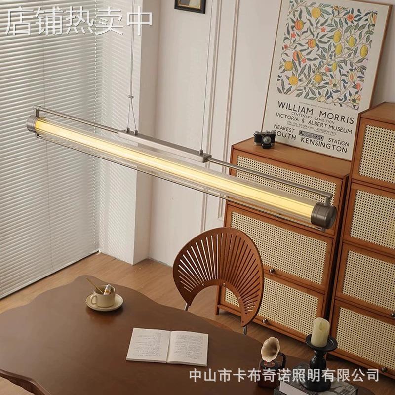 包豪斯复古餐厅吊灯中古风工作室设计师长条灯管工业风吧台岛台灯