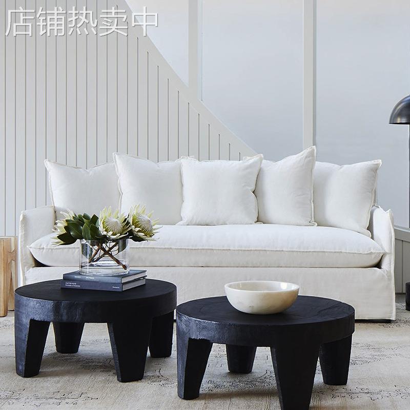 弄舍 北欧布艺沙发可拆洗客厅小户型现代简约组合美式乡村三人位