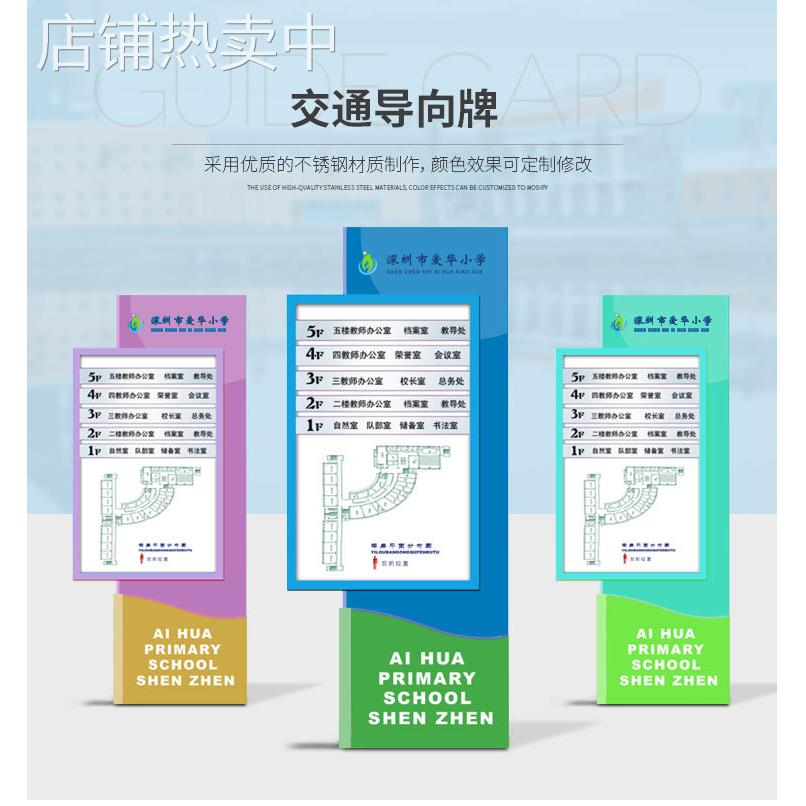 创意立式不锈钢导向牌户外导视牌标识牌小区学校公园指路牌可定制