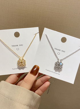 优品乐钛钢女四叶草项链项链颈链